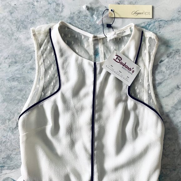 Sold Sugarlips White Pleated Lace A Line Dress - Picture 5 of 12